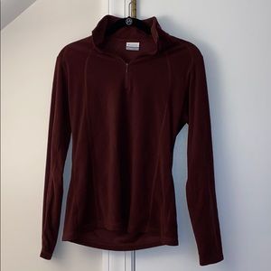 Columbia Glacial Maroon Half Zip Fleece